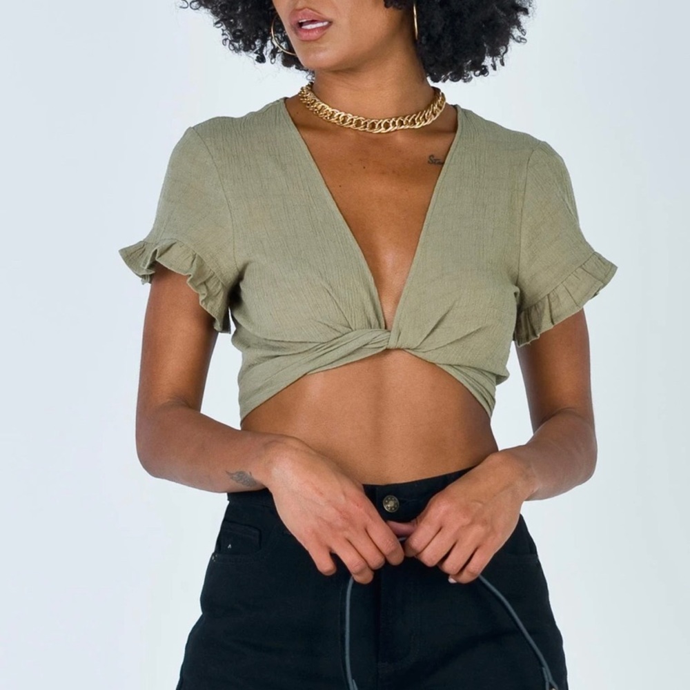 NWT Tie Up Crop Top